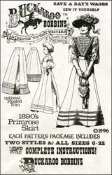 Pattern for 1890's Primrose Skirt,
two styles in sizes 6 to 22,
complete instructions